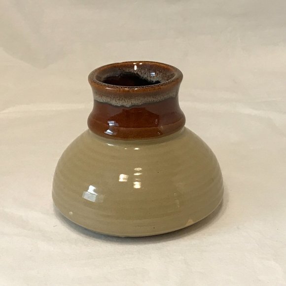 Vintage 1970s Glazed Ceramic Pottery Weighted Flared Bottom Mug - Picture 3 of 7